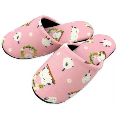 ふるさと納税 宮城県 花とシマエナガソフト子供用スリッパ 約22cmまで ピンク