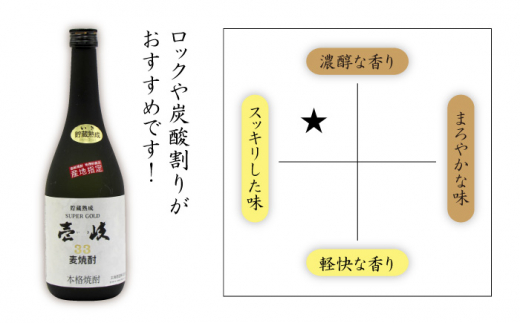 【全3回 定期便 】麦焼酎 壱岐 スーパーゴールド 22度 33度 セット 《 壱岐市 》【天下御免】[JDB104] 42000 42000円
