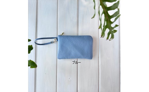 ストラップ付きポーチ：配送情報備考　ブルー