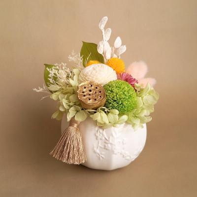 ふるさと納税 岡山市 プリザーブドフラワー仏花　萌黄