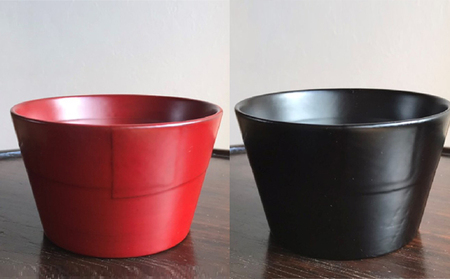 蜂谷 隆之 作 筒鉢【朱・黒】 工芸品 漆器 木製 食器 筒鉢 朱 黒 河津町 和食器 漆塗り 【黒】