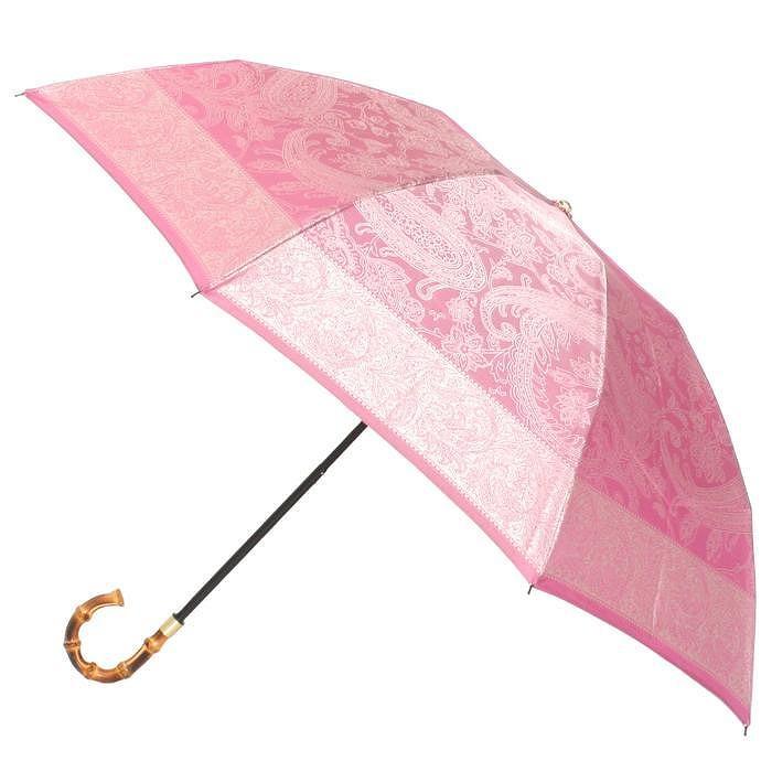 槙田商店【晴雨兼用】折りたたみ傘 kirie ペイズリー:ピオニーピンク