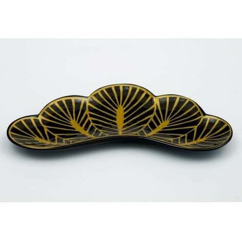 招福長皿 黒松（有田焼 幸楽窯）/2枚セット 深海三龍堂 松葉 縁起物 お正月 おせち 取り皿 和食器 器 可愛いお皿 AA20-316_イメージ2