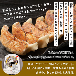 お肉屋の特製生餃子　64個セット（32個×2ｐ）　AO142