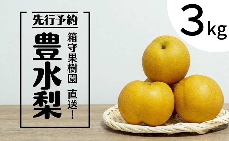
【 先行予約 】箱守果樹園 直送！ 豊水梨 3kg なし 梨 ほうすい 豊水 果実 果物 フルーツ [DE001ci]
