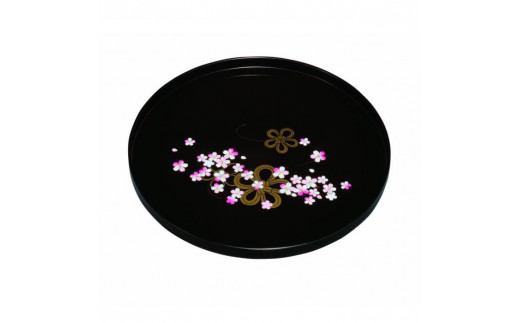 
丸盆 30cm 溜 花結び
