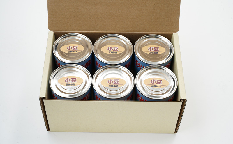 秋田特産 伝統製法 煮豆6缶[小豆]（480g/4号缶）三輪缶詰【 小豆 あずき あずき 豆 煮豆 菓子 和菓子 缶詰 保存 秋田 羽後 】