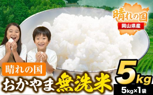最短翌日発送！ 晴れの国おかやま無洗米 5kg 個包装 こめ コメ 岡山 岡山県産 《1-5営業日出荷(土日祝除く)》  お米 ライス ヒノヒカリ あきたこまち にこまる きぬむすめ ブレンド米  st-p
