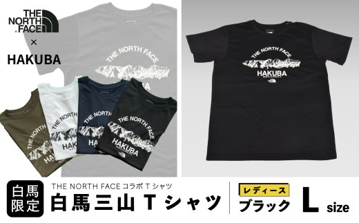 THE NORTH FACE「白馬三山 Tシャツ」ウィメンズL　ブラック【P0550495_W_L_BL】