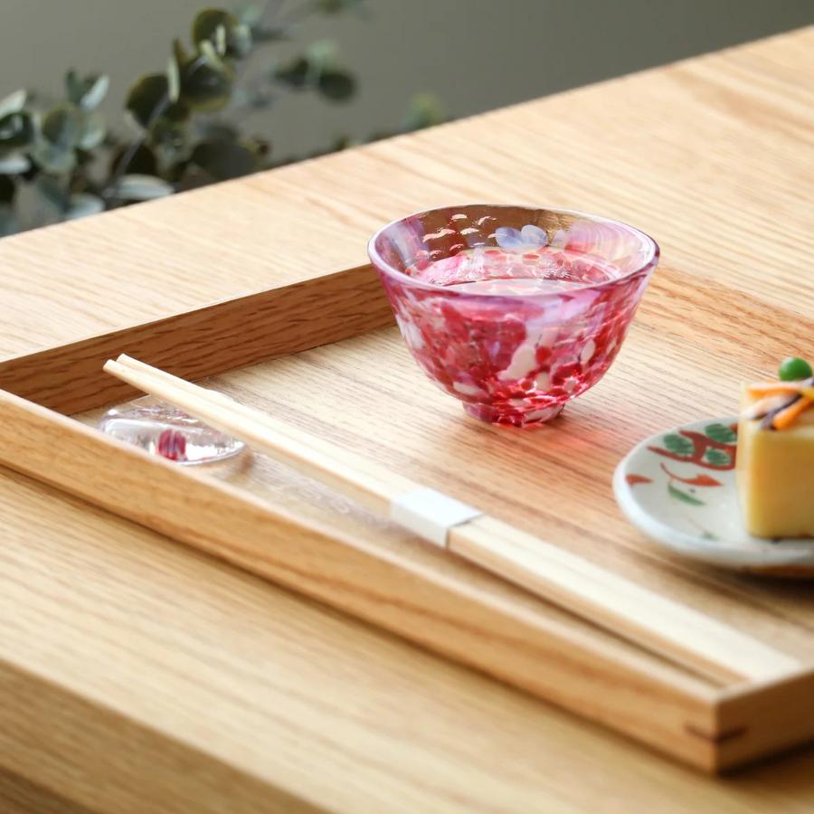 ＜津軽びいどろ＞盃ペア(桜吹雪/岩清水)