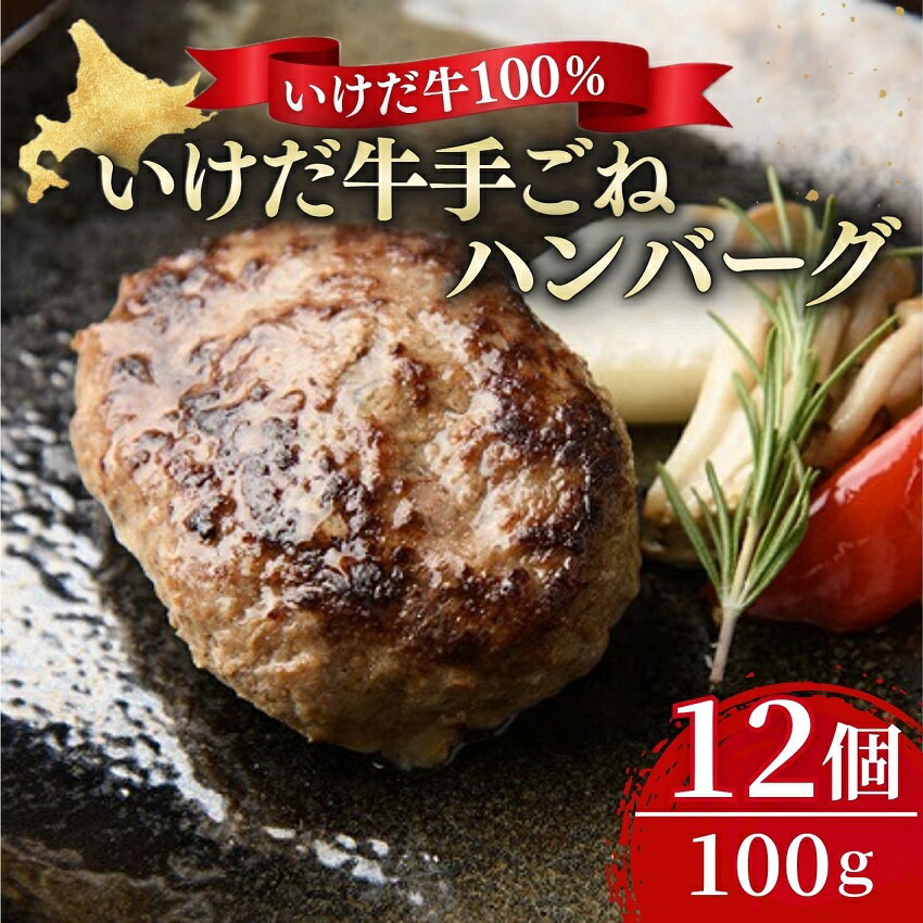 【ふるさと納税】北海道 いけだ牛ハンバーグ 100g×9個 1200g 池田牛 いけだ牛 手作り 小分け 冷凍 焼くだけ 送料無料