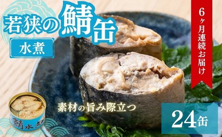 【6ヶ月連続お届け】 鯖缶 水煮 加工食品 魚の加工品 鯖の缶詰 水煮缶 鯖缶