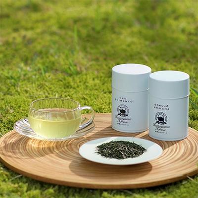 ふるさと納税 津野町 四万十川源流域で育まれたお茶×2種　リーフ型茶さじ付き |  | 01