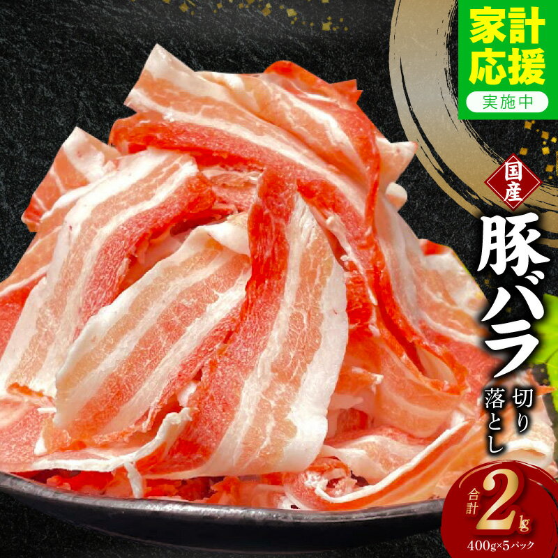 【ふるさと納税】【家計応援企画実施中!】【訳あり】 豚バラ 切り落とし 数量限定 2kg 国産豚 スライス 味付け 豚肉 400g×5P だしタレ付き 万能肉 小分け 部位不揃い 豚汁 炒め物 肉じゃが 和食 お弁当 冷凍 ストック 大阪府 泉佐野市 送料無料 肉の泉佐野