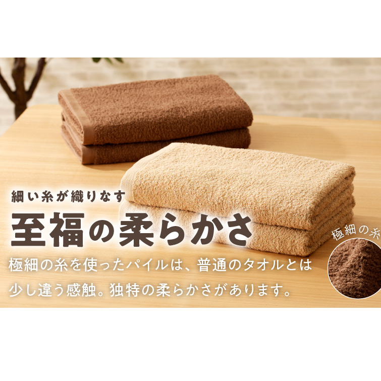 ナチュレル 泉州バスタオル４枚（ブラウン系）限定セット【泉州タオル 国産 吸水 普段使い 無地 シンプル 日用品 家族 ファミリー】 G1537_イメージ2