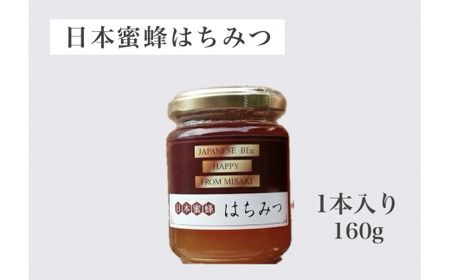 日本蜜蜂 はちみつ 1本入り  純粋蜂蜜 ハチミツ 天然 純粋 蜜 瓶 国産 常温 四国 愛媛県 【えひめの町（超）推し！（伊方町）】（355）