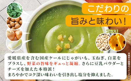 ＜グリーンケールポタージュ 3回定期便＞ 野菜 個包装 計42袋 粉末 野菜の王様 健康 栄養 ケール けーる まろやか 手軽 アレンジ 朝食 おかず スープ ファンケル FANCL グリーンヒル 愛