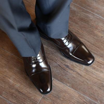 ふるさと納税 大和郡山市 牛革内羽根ストレートチップ 6cmアップシークレットシューズ No.1301 茶 23.5cm |  | 02