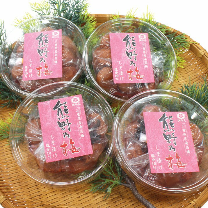 【ふるさと納税】 梅干し 熊野乃梅 しそ漬け 小分け 4パックセット 180g×4 三重 熊野市
