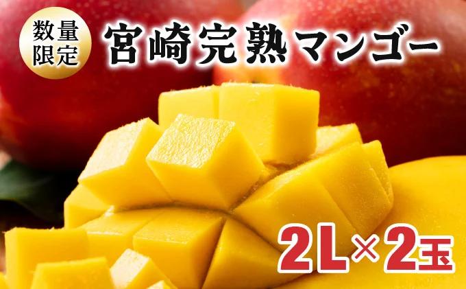 KU019＜令和8年発送分　先行予約！＞＜数量限定＞宮崎完熟マンゴー(2L×2玉) 宮崎県産の完熟マンゴー