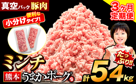 【3ヶ月定期便】 豚肉 うまかポーク ミンチ 5.4kg 《申し込み翌月から発送》 