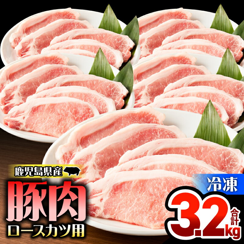 【ふるさと納税】 鹿児島県産 豚肉 ロースカツ用 3.2kg セット 豚 肉 ロース ロースカツ 小分け 大容量 ポークステーキ トンテキ とんかつ 便利 料理 冷凍 ハピネス 鹿児島 鹿屋市 おすすめ ランキング プレゼント ギフト