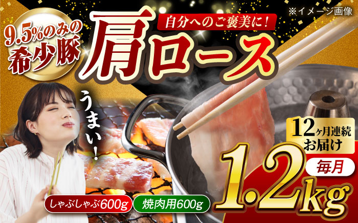 
            【月1回約1.2kg×12回定期便】大西海SPF豚 肩ロース（焼肉＆しゃぶしゃぶ用）計約14.4kg 長崎県/長崎県農協直販 [42ZZAA067]
          