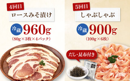 【全5回定期便】三元豚 バラエティ定期便（3~4人前）《喜茂別町》【平田牧場】 肉 豚肉 ロース バラ肉 ステーキ セット 定期便[AJAP127]