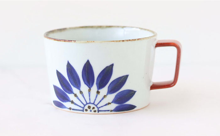 【波佐見焼】ブルーフラワー スープカップ ペアセット【翔芳窯】 [FE157]