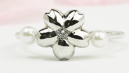 桜のパールリング【桜川匂nioi】ダイヤモンド 宝石 指輪 パール k10 ジュエリー プレゼント ギフト 記念 贈り物 贈答 [AH006sa]