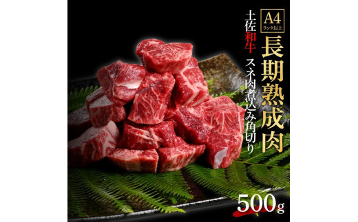 
エイジング工法　熟成肉　土佐和牛　特選スネ肉　 煮込み用角切り　約500g　冷凍
