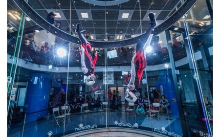 FlyStation　2フライト/タクシーフライ体験チケット ／ インドアスカイダイビング スポーツ 室内 次世代型アトラクション 最大時速360キロメートル 無重力体験 埼玉県 No.041
