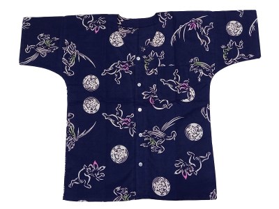 a33-011　鳥獣戯画 コラボ 魚河岸 シャツ （髙山寺公認）＆ うちわ セット