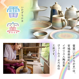 パステルレインボー ペア マグカップ 陶器 陶磁器 手作り プレゼント カップ コーヒーカップ 焼き物セット 2個【雷窯】sh038