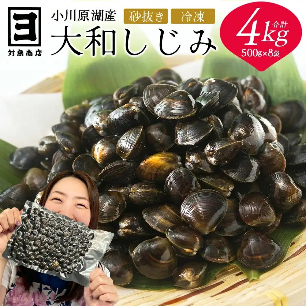 砂抜き済みで手間いらず！冷凍・小川原湖産大和しじみ4kg（500g×8袋）【02408-0087】