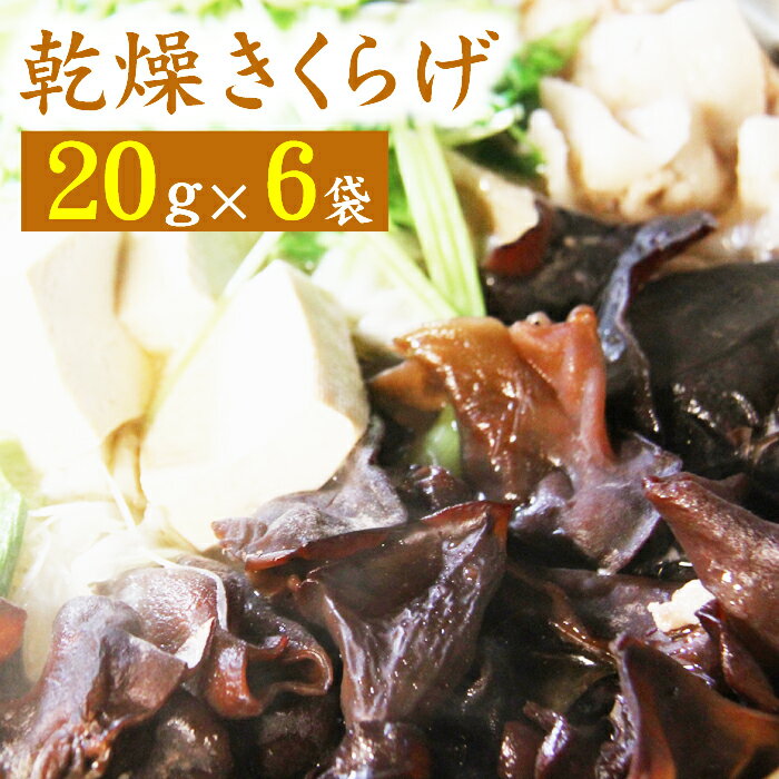 【ふるさと納税】 乾燥きくらげ おすすめ 20g×6袋 総計120g きくらげ きのこ キノコ 乾燥 木耳 キクラゲ 日本産 国産 乾燥キクラゲ セット 個包装 乾物 スープ 鍋 中華 洋食 和食 料理 小分け 常温保存 長期保存 長持ち 美味しい ぷにぷに コリコリ 岩手県 雫石町 送料無料