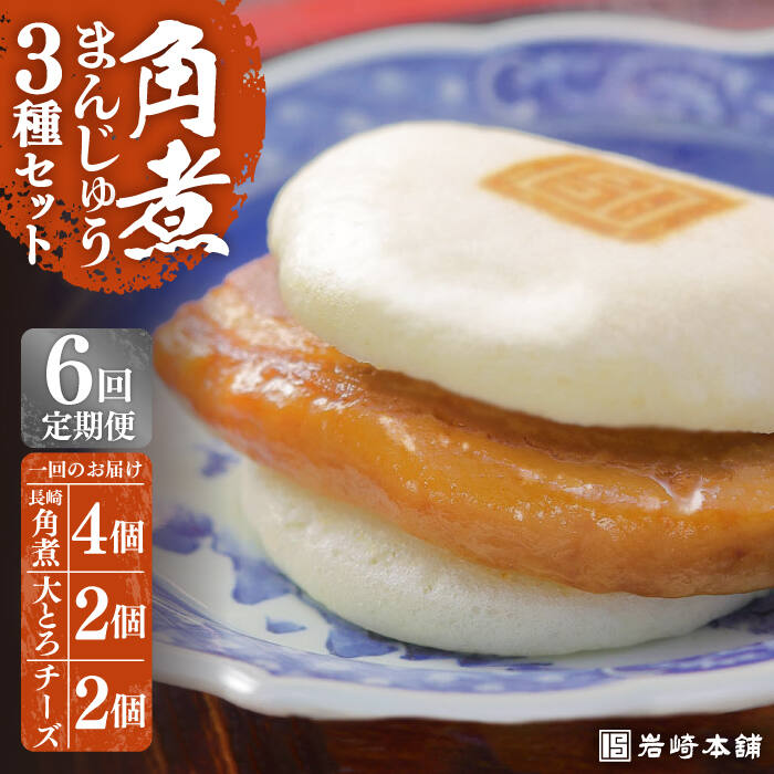 【ふるさと納税】【6回定期便】【化粧箱】角煮まんじゅう3種 計48個 長与町/岩崎本舗 [EAB043] 角煮 角煮まん 長崎 角煮まんじゅう 岩崎 岩崎本舗 定期便 定期 6回 6ヶ月