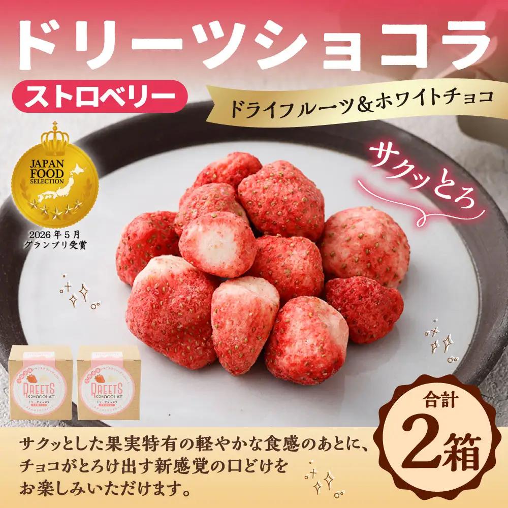 【 14営業日以内に発送 】 ドリーツショコラ ストロベリー 2箱 ドライフルーツ × ホワイトチョコ いちご イチゴ 苺 果物 くだもの フルーツ スイーツ おかし お菓子 菓子 果実 フリーズドライ チョコ チョコレート ホワイトチョコレート