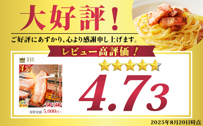 訳ありだけど、色々な料理に大活躍！切り落としベーコン8P　K161-010