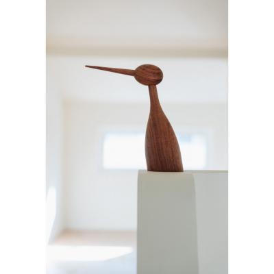 ふるさと納税 名古屋市 【Bubinga ブビンガ/あか茶】銘木再生/幸運を運ぶ木製オブジェliving_bird 鶴