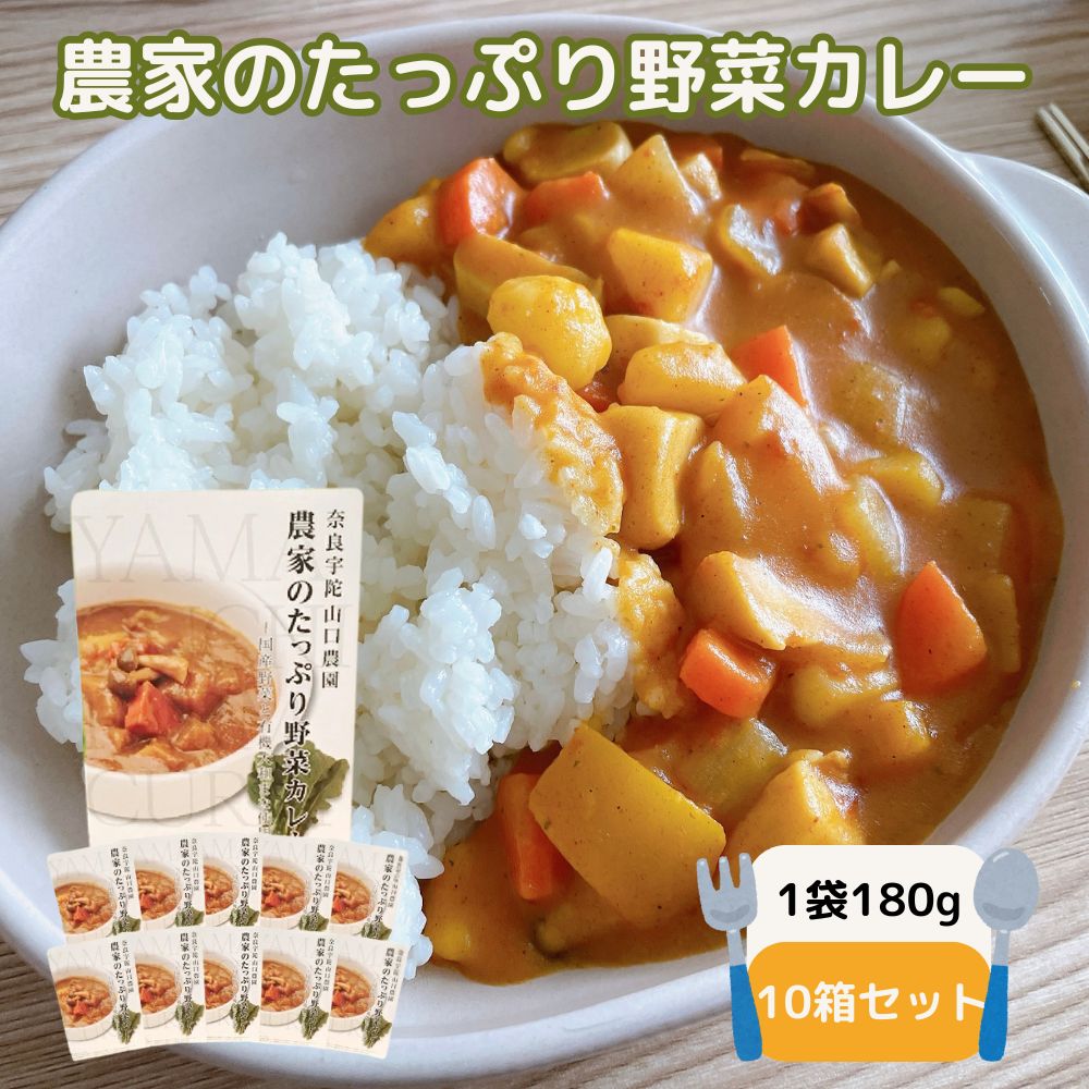 【ふるさと納税】農家のたっぷり野菜カレー 10個／レトルトカレー 詰め合わせ 無添加 ギフト 10食 野菜 ふるさと 有機野菜 オーガニック 飯 簡単 時短 保存食 奈良県 宇陀市 山口農園