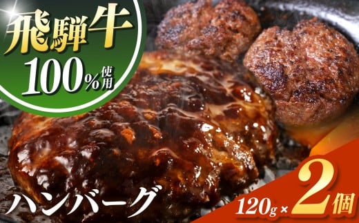 飛騨牛 100% ハンバーグ 120g 2個 | 冷凍 牛肉 和牛 国産 国産牛 岐阜 北方町 ハンバーグ 肉 お肉 肉汁 うまみ うま味 旨味