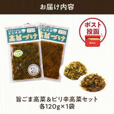 ふるさと納税 都農町 ＼ポスト投函/旨ごま高菜&ピリ辛高菜セット 計2袋(各120g) 漬物 おかず_T025-026 |  | 02
