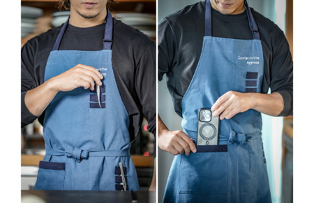 THE TABLIER（ザ・タブリエ）George cuisine×SEWING TAKEUCHI エプロン Apprenti 群青