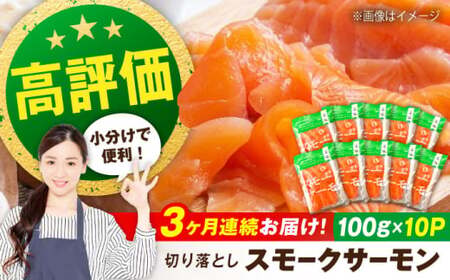 【全3回定期便】スモークサーモン 100ｇ×10パック[AQAJ038]サーモンサーモンサーモンサーモンサーモン鮭鮭鮭鮭鮭