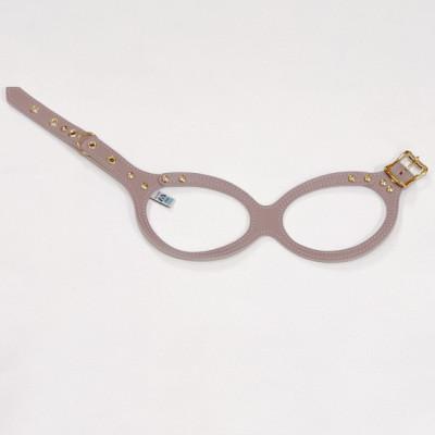 ふるさと納税 八潮市 メガネハーネス【S+サイズ】ローズグレージュ ゴールド金具(本革製) kazama premium