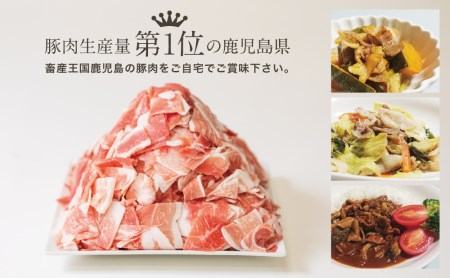 【定期便：2ヶ月に1度】鹿児島県産 豚こま切れ定期便 2kg×3回(合計6kg) コマ切れ 細切れ 小分け 炒め物 冷凍 バラ凍結 お肉 豚肉 スターゼン 