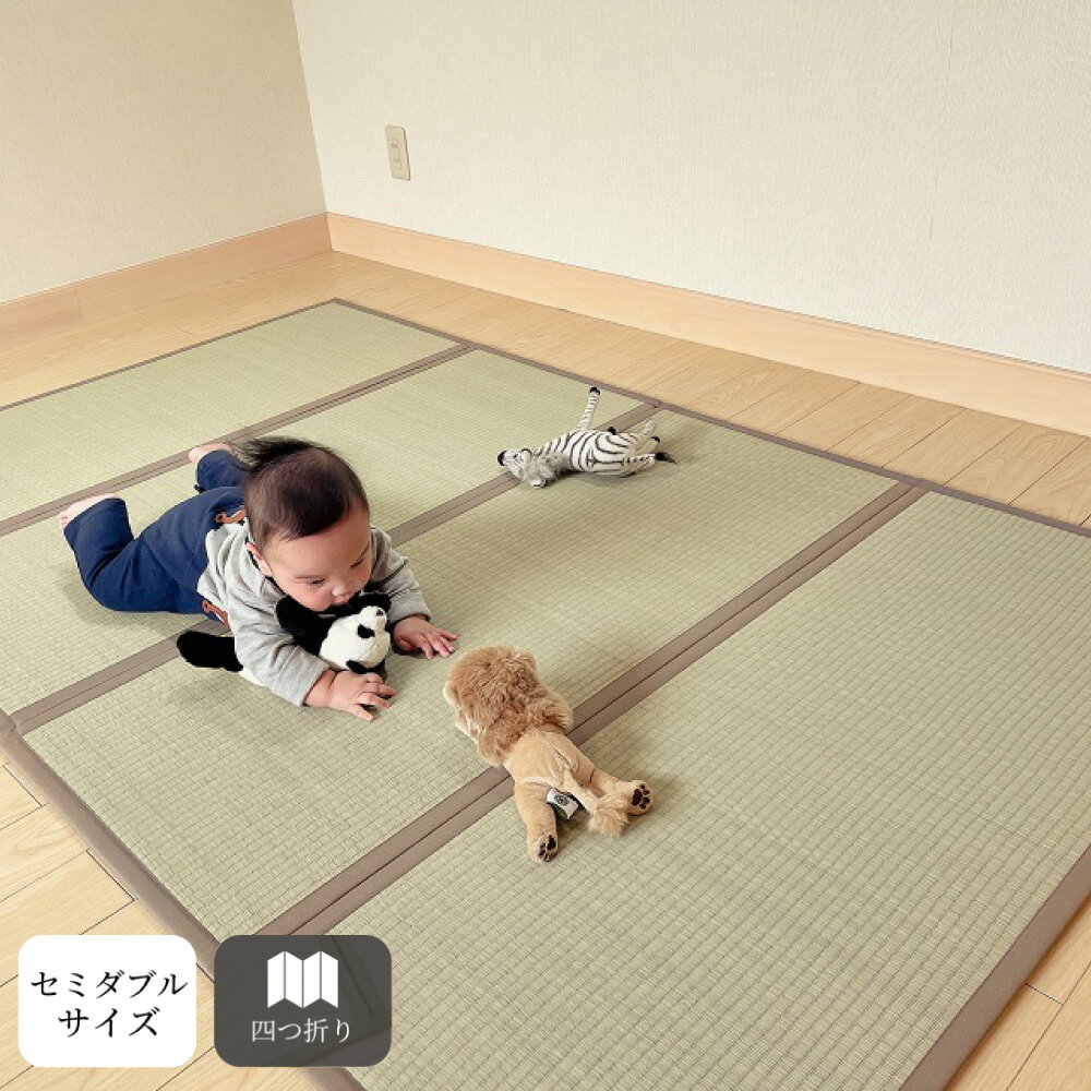 【ふるさと納税】い草 折りたたみ マットレス セミダブル 四つ折り ＜選べるカラー＞ （グリーン ブラック モカベージュ 菱グリーン 菱ベージュ）ニシナカ産業 倉敷　 寝具 防カビ 防音 吸湿 ラグ ござ