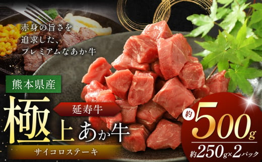 熊本県産 あか牛 「-延寿牛-」 サイコロ ステーキ 約500g | 肉 にく お肉 おにく 牛肉  熊本県 苓北町