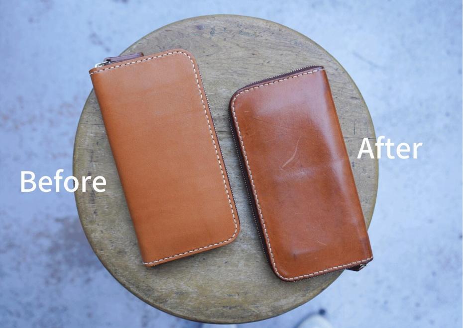 【全7色】栃木レザーのラウンドファスナー長財布 オイルレザー ハンドステッチ 滑らかな手触り/Round zip wallet 01/オリーブ/minca　321